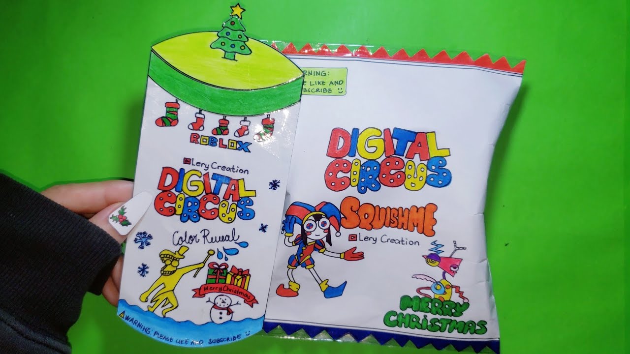 Roblox Digital Circus color reveal paper diy|digital circus blind bag squishy