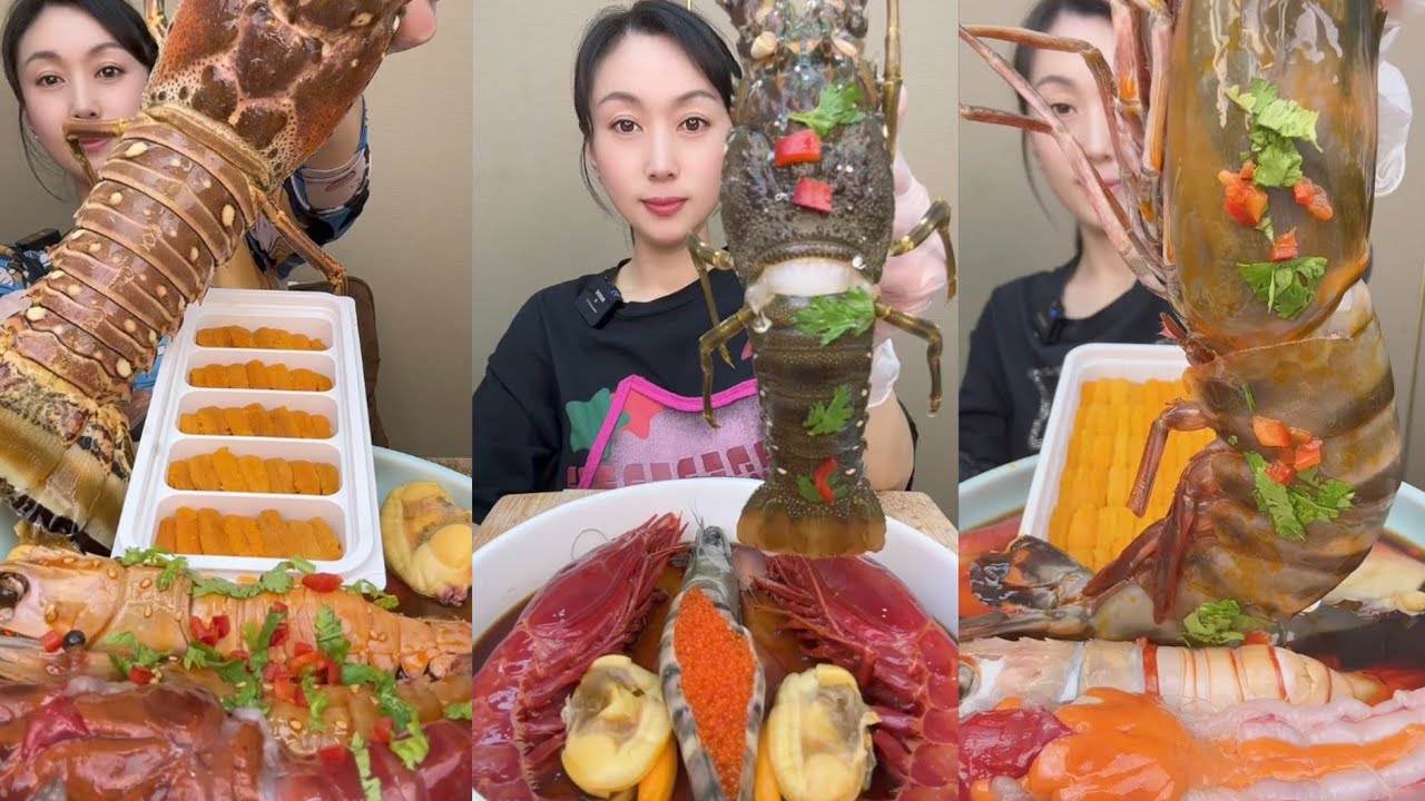 EAT SEAFOOD LOBSTER SHRIMP RED DEVIL SHRIMP SNAIL YUMMY....#mukbang #yummyfood #delicious