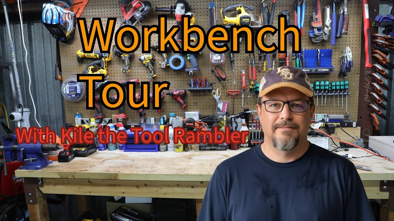 Экскурсия по верстаку: Посмотрите на мой самодельный верстак шириной 8 футов, глубиной 2 фута и в...