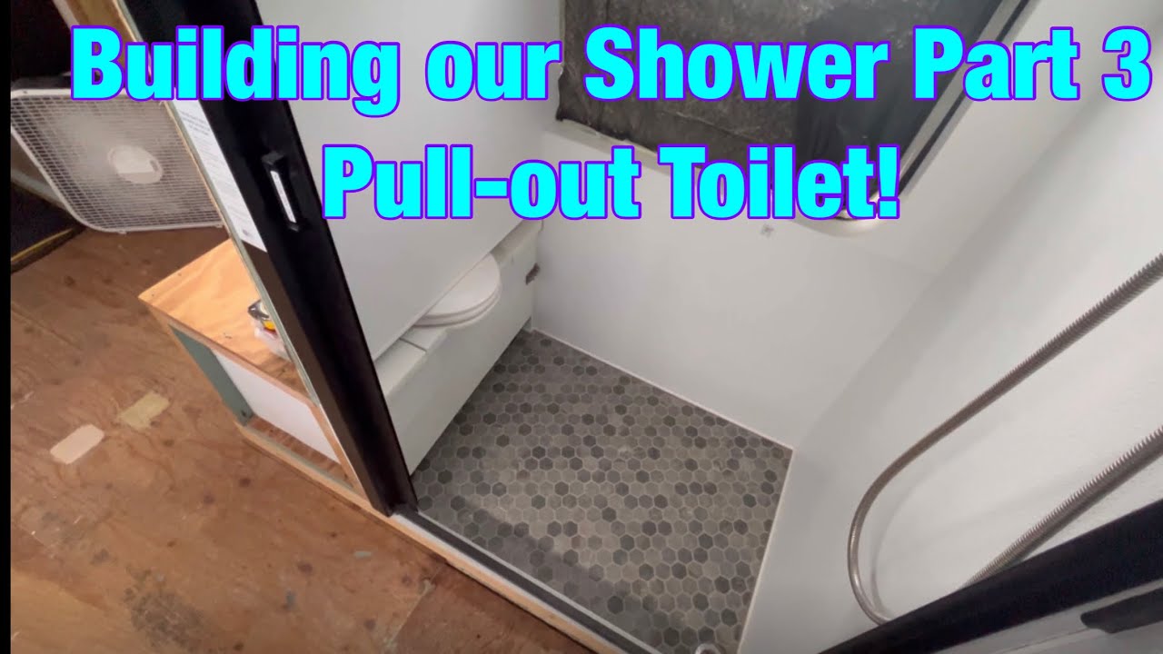 Shuttle Showers Shuttlebus conversion - Episode 23 - A Slide Out Toilet In The Shower ...