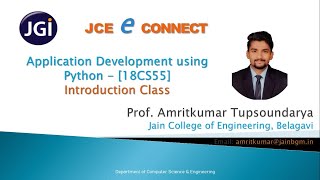 JCE CSE -18CS55- Lec1-Syllabus- Application Development using Python by Prof.Amritkumar Tupsoundarya Net Worth