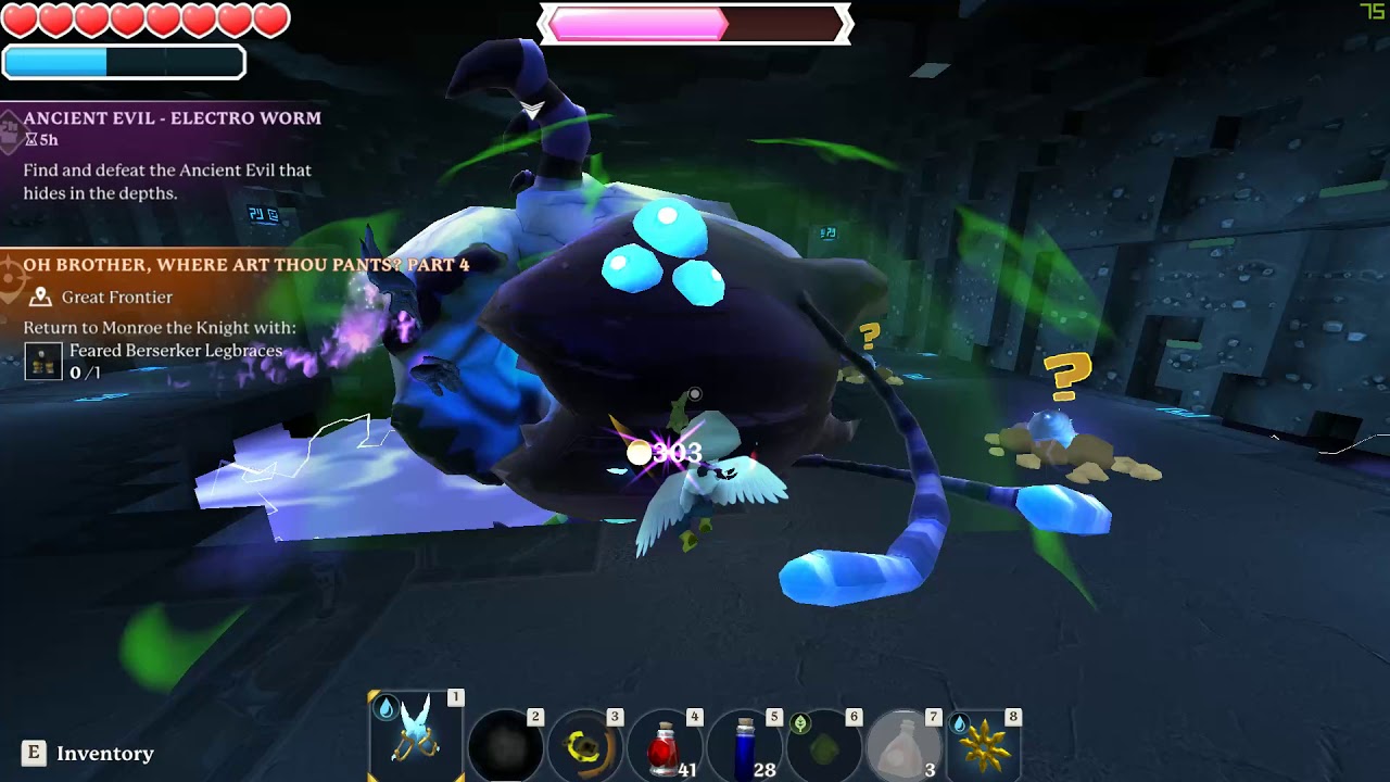 Portal Knights - Hard Mode Electro Worm - SOLO Rogue - YouTube