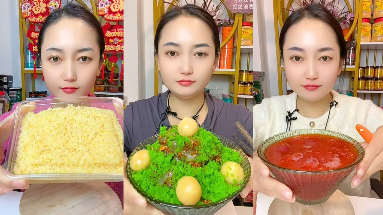 Rainbow Fish Roe ASMR Eating Sounds | Colorful Texture Mukbang 