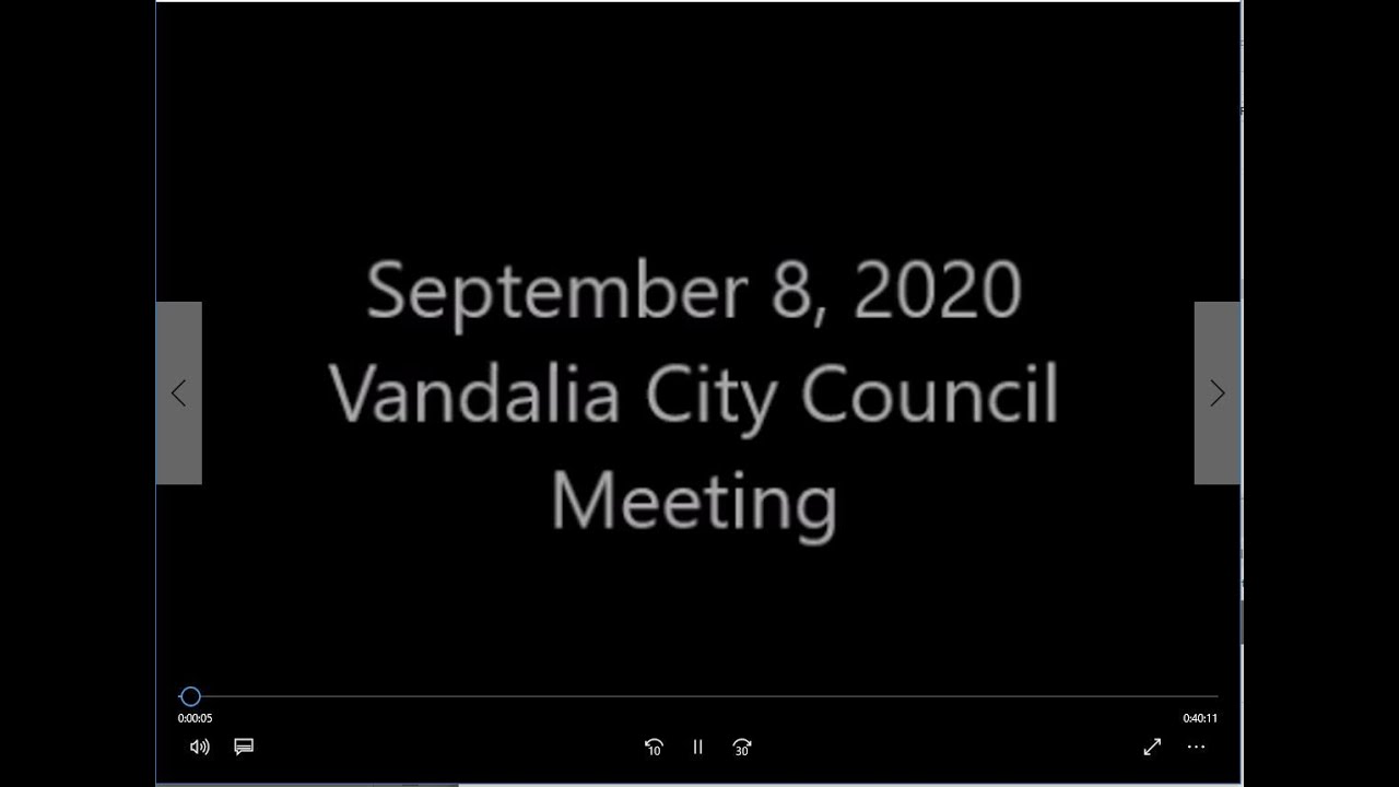 09082020 September 8, 2020 Vandalia City Council Meeting YouTube
