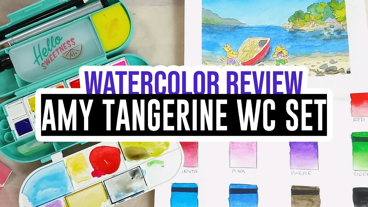 Review & Demo - Amy Tangerine Watercolor Set 🎨 - Youtube