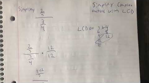Math 082 Simplify Complex Fractions with LCD A