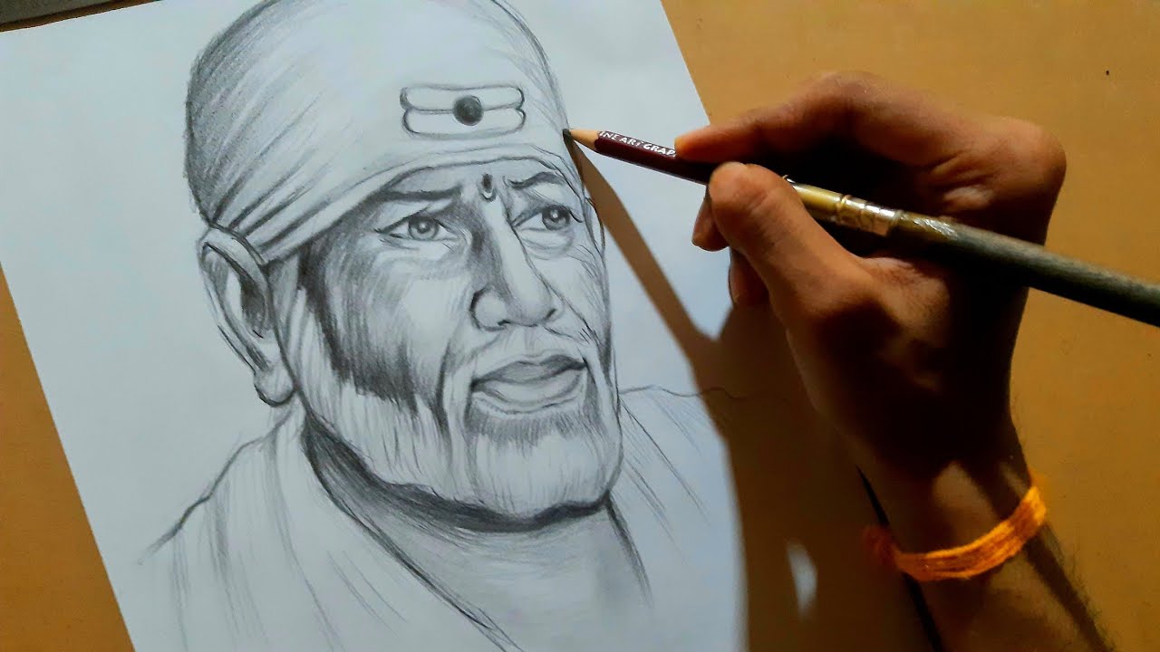 Shirdi Sai Baba Sketch - Desi Painters