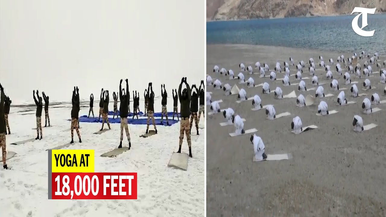 Watch: ITBP personnel perform Yoga at over 18,000 feet in Ladakh amid snow conditions