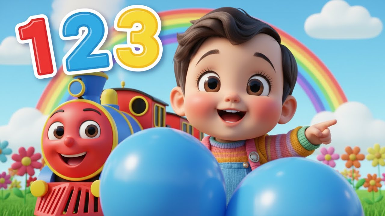 🚂🎵 Happy Train Journey Colors & Numbers for Kids! | Fun Baby Train, Nursery Rhyme 🌈 | Learn with Fun