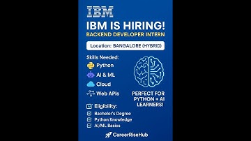 🚀IBM is hiring Backend Developer Interns in Bangalore| All Degree| Python AI/ML