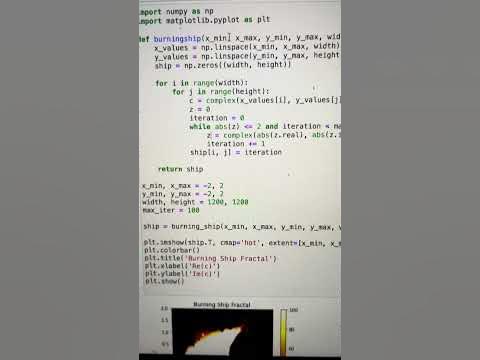 #Burning #ship #fractal #python #viralshorts #pythonprogramming # ...