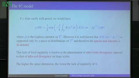 SRQW01 | Prof. Lorenzo Zambotti | Renormalisation in regularity structures - part 1