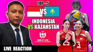 🔴 Top - 5 ➡️ Indonesia VS Kazakhstan, AVC GIRLS U-18 LIVE REACTION