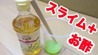 【実験】スライムにお酢を混ぜると気持ちいい変化が！