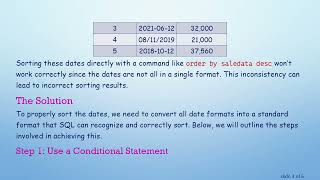 How to Sort Dates in Different Formats in SQL Profile