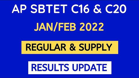 AP SBTET C16 & C20 Results Update