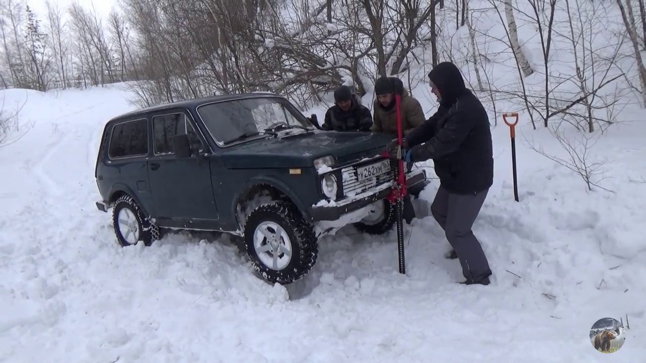 Нива, Шеви Нива, Suzuki Vitara по глубокому снегу. Дорога на старый ...