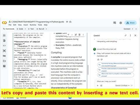 AI 417 Programming on Google Colab Task Guide Video