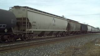 More rare power CSX SD70ACe 4849 leads a smokey CREX C40-8 leaser