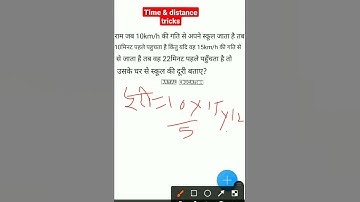 Time and distance || math tricks || for SSC Bank Railway UPSI UPPSC UPPCS UPTET CTET UGCNET |#shorts