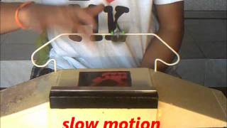 ollie to rail spin out (homemade funbox)