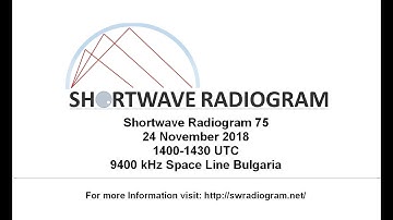 Shortwave Radiogram #75, 24 November 2018, 9400 kHz, 1400-1430 UTC