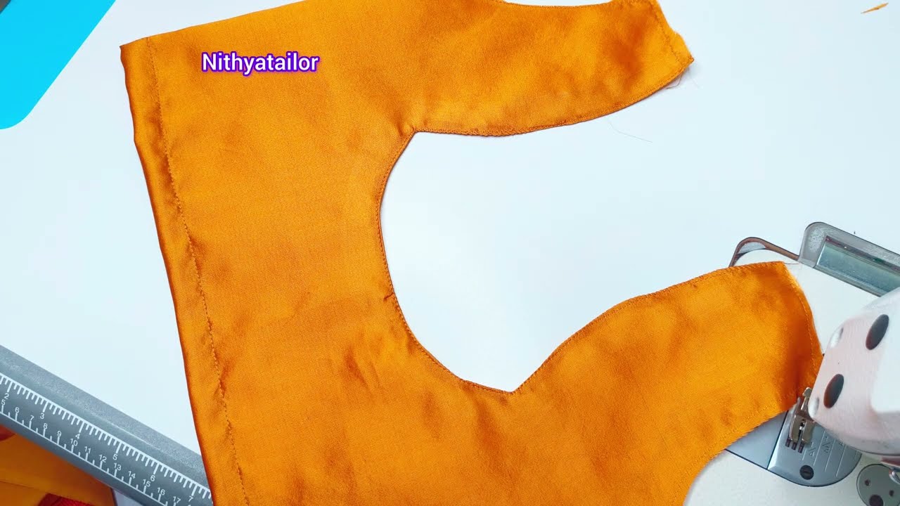 Simple lace work blouse design cutting and stitching 