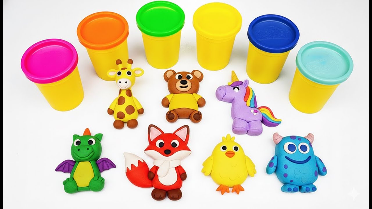 Create Clay Animals! 🐱🎨 | Colors & Crafts for Kids | Toddler Toy Video