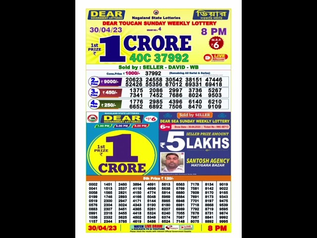 🔴 Lottery Sambad Live 08:00pm 30/04/23 Evening Nagaland State Dear Lottery Result Pdf Download class=