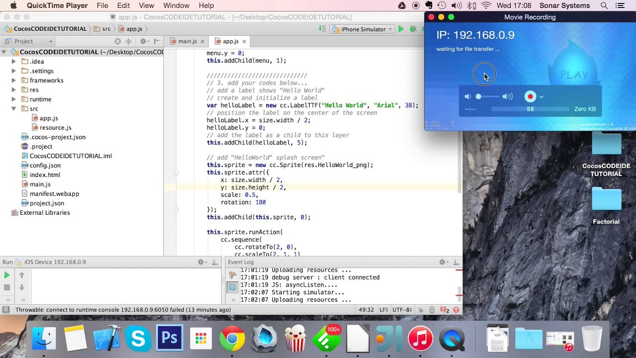 Cocos Code IDE V2 - Running On An iOS Device - YouTube