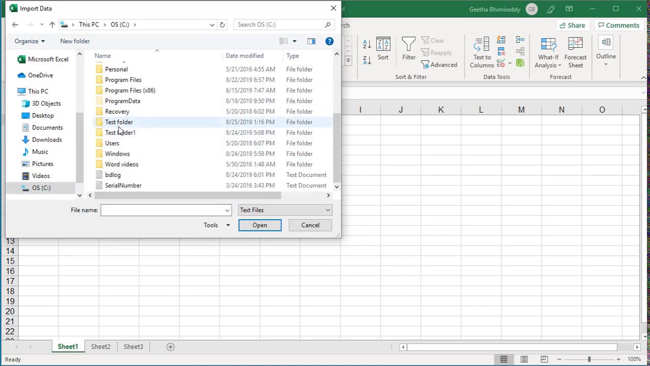 how-to-import-a-text-file-into-excel-office-365-youtube