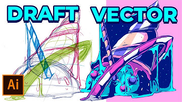 Drawing an Ice Cream - Illustration in Adobe Illustrator CC - Speed Art Creative Process