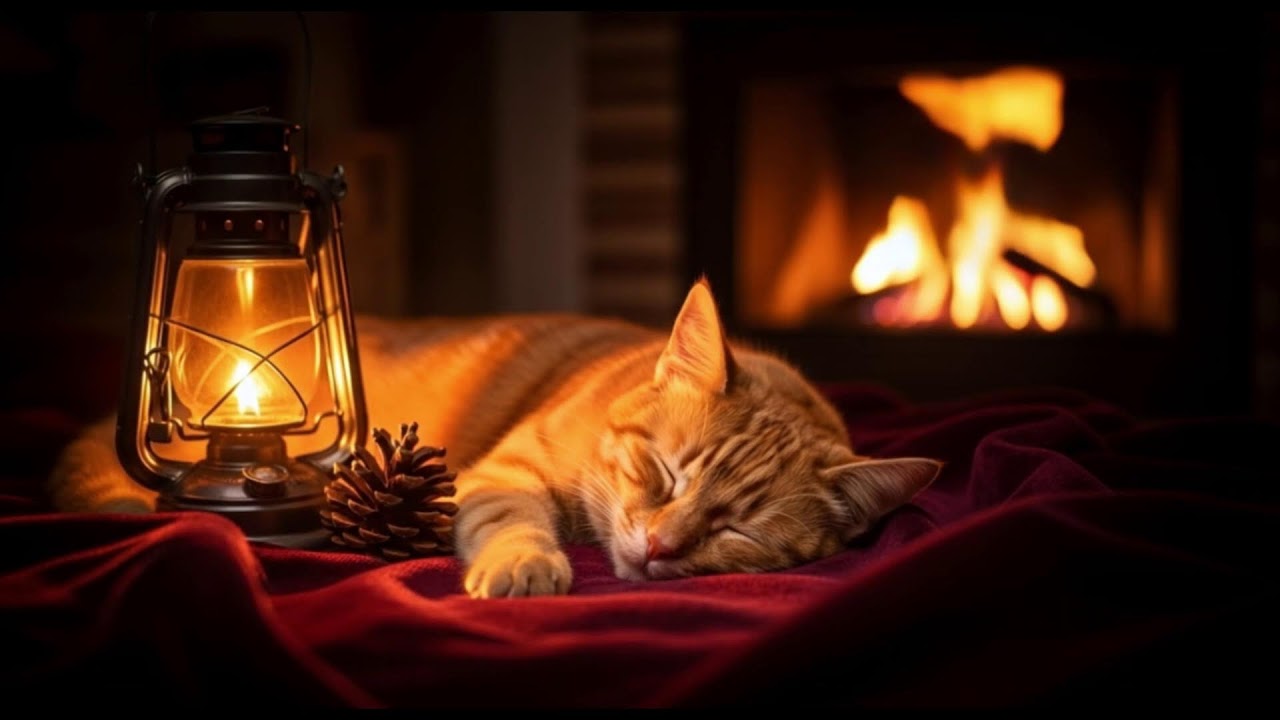 Calming Music For Cats 432Hz 🐾 Cozy Fireplace Warmth For Relaxation And Deep Rest