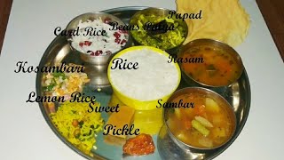 South Indian Style Veg Full Meals Thali Recipe | Karnataka Style Thali | Lunch/Dinner Thali recipes