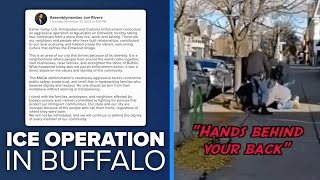 Video appears to show individual being taken into custody during ICE operation in Buffalo