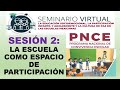 Soy Docente: SEMINARIO VIRTUAL PNCE: SESIÓN 2: LA ESCUELA COMO ESPACIO DE PARTICIPACIÓN