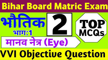 मानव नेत्र तथा रंगबिरंगा संसार VVI Objective Question | Class 10 Science | Physics Lesson 2 | Part 1