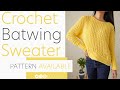 EASY Crochet Batwing Sweater | Pattern & Tutorial DIY