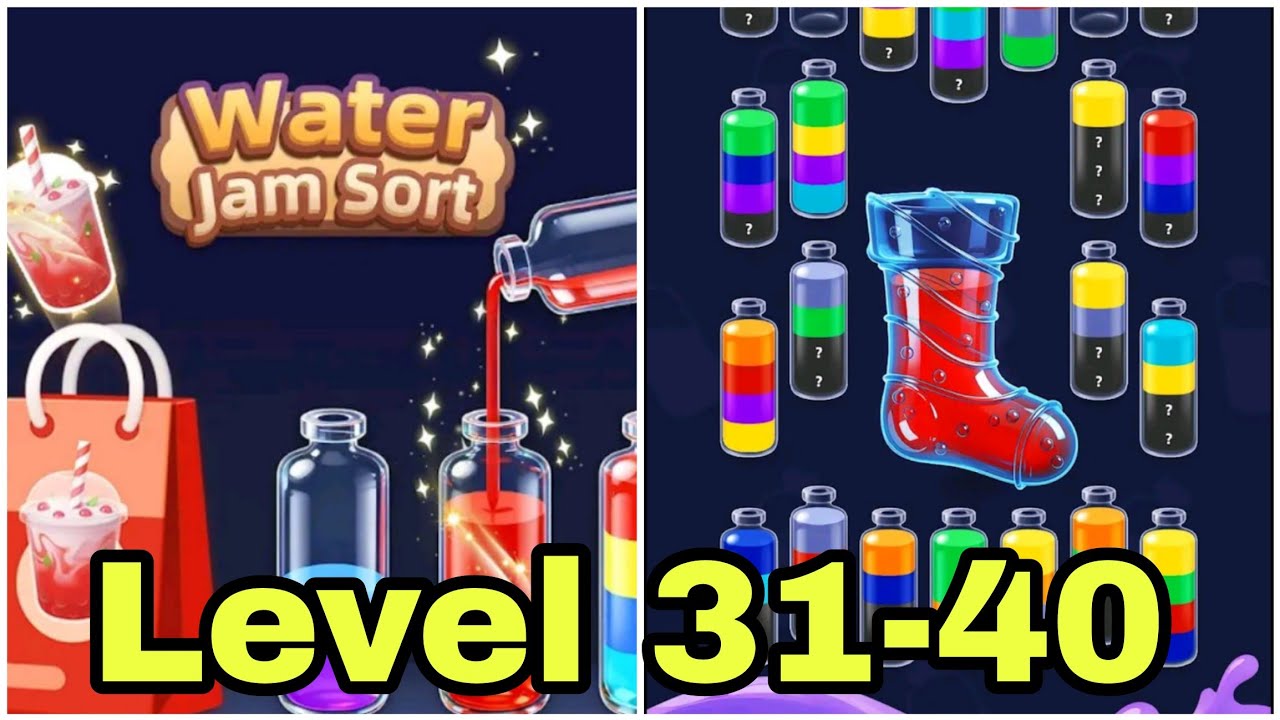 Water Jam Sort Level 31-40 Gameplay Walkthrough 