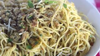 Anchovy Breadcrumb Pasta Spaghetti With Anchovies, Fresh Breadcrumbs, And Garlic.