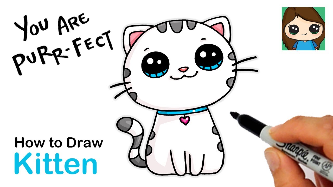 How to Draw a Kitten Easy ️Cute Pun Art #13 - YouTube