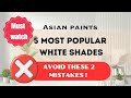 Asian paints 5 popular white shades  best off white color