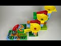 Colourful marbles rolling down, marble run races, Marble Run easy fun