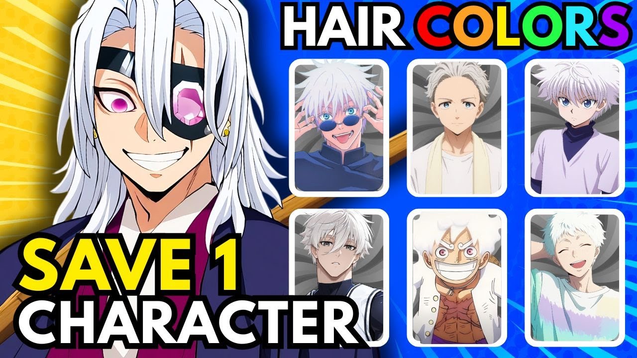 Save 1 MALE ANIME CHARACTER for each HAIR COLOR 🔥🧑‍🦲 | ANIME QUIZ