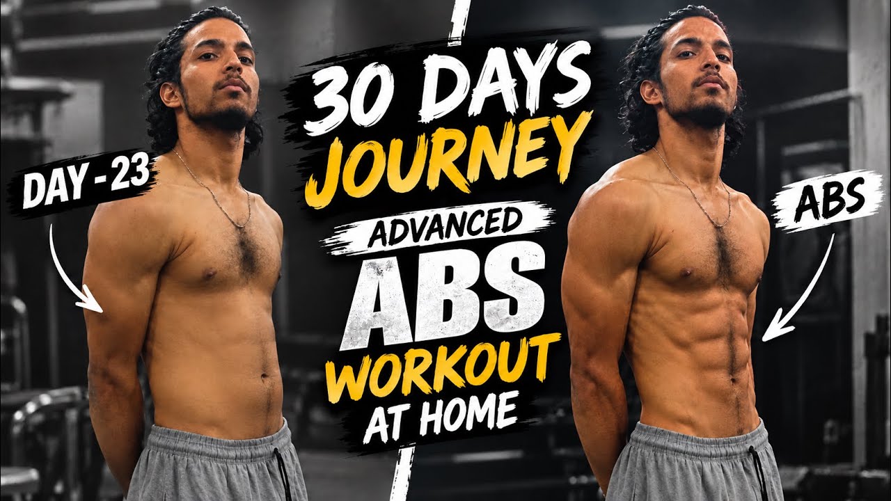 DAY-23 Abs workout at home without equipment aesthetic abs body six ...