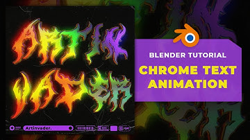 Easy iridescent/ holographic chrome text animation for Blender for Beginner - Kinetic Typography