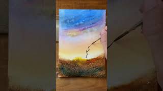 Watercolour Sunsets 🌅 #watercolour #watercolor #watercolorart #watercolorpainting #sketch