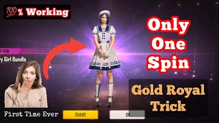 #FreeFire Gold Royal Bundle Trick | Only One Spin Trick | % Working