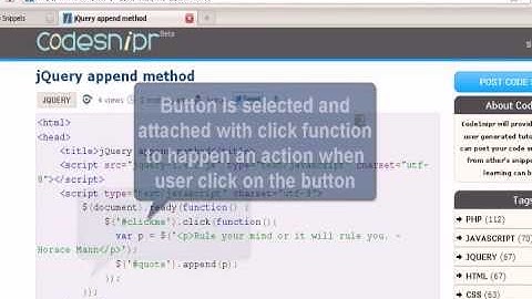 JQUERY Tutorial : jQuery append method