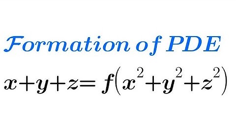 Form Partial Differential Equation from x+y+z= f(x²+y²+z²) | Elimination of arbitrary functions